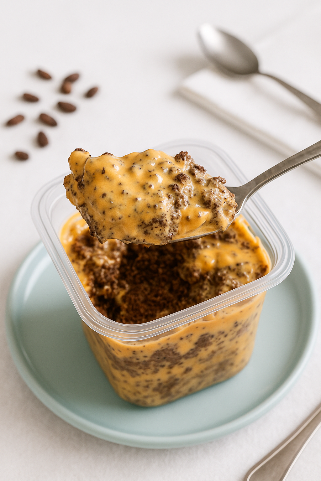 Cocoa Cake in a Jar with Dulce de Leche and Plums